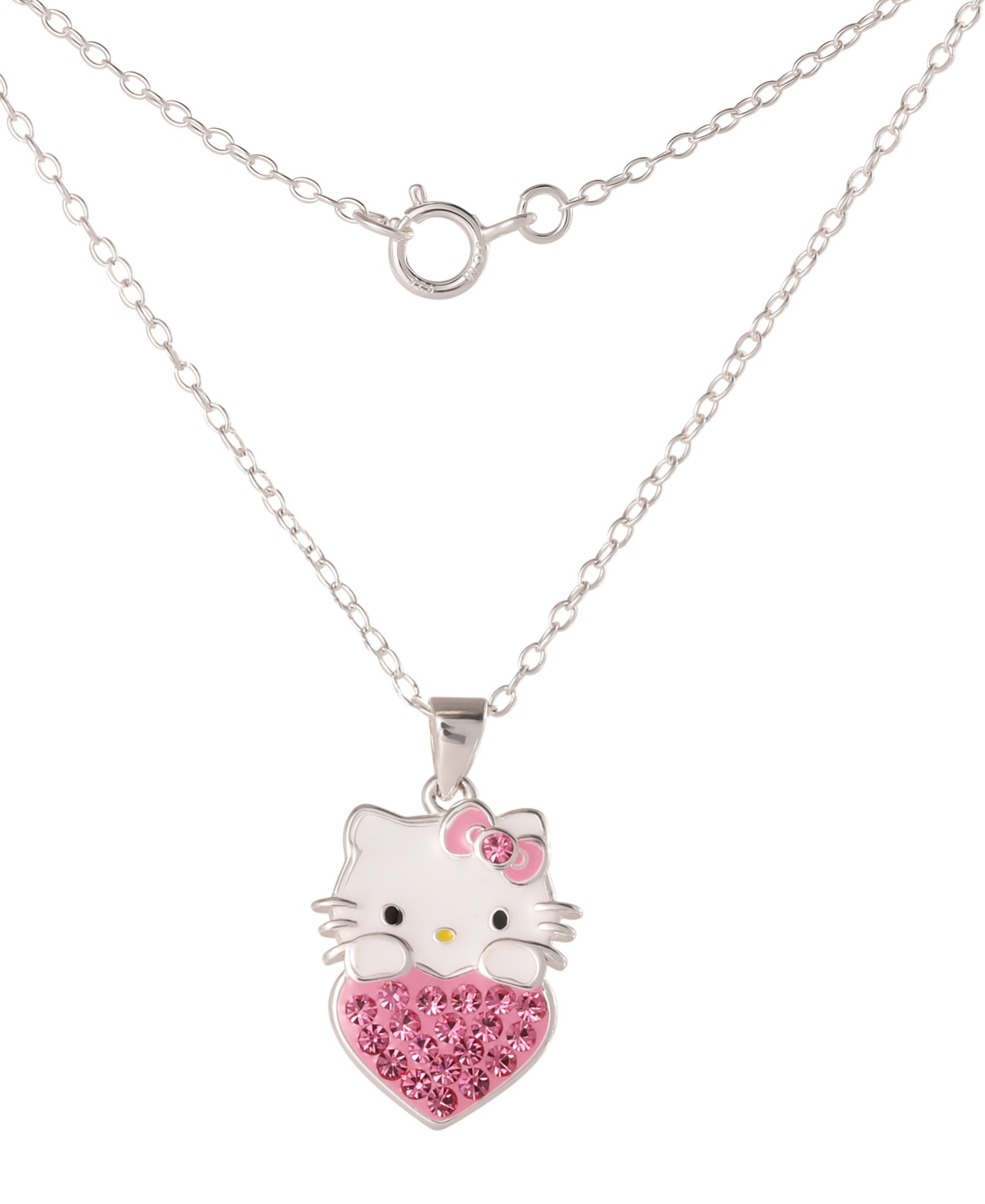 Macy's Hello Kitty Cubic Zirconia Necklace and Earrings Set in Sterling Silver