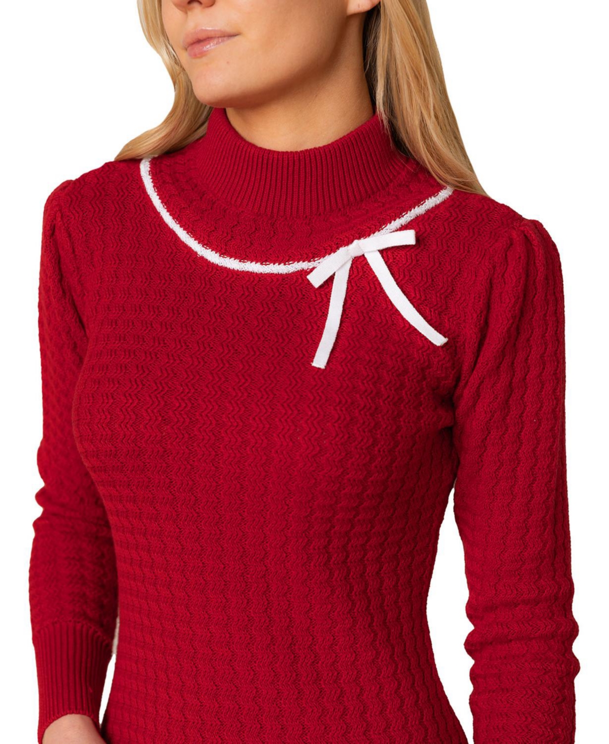 Hope & Henry Women's Organic Mock Neck Cable Sweater Dress