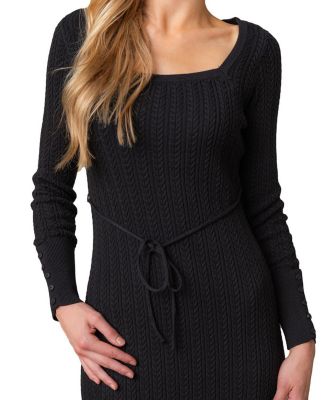 Women's Organic Square Neck Cable Sweater Dress