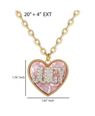  JUICY  Heart Pendant Necklace, Gold Tone with Pink MOP