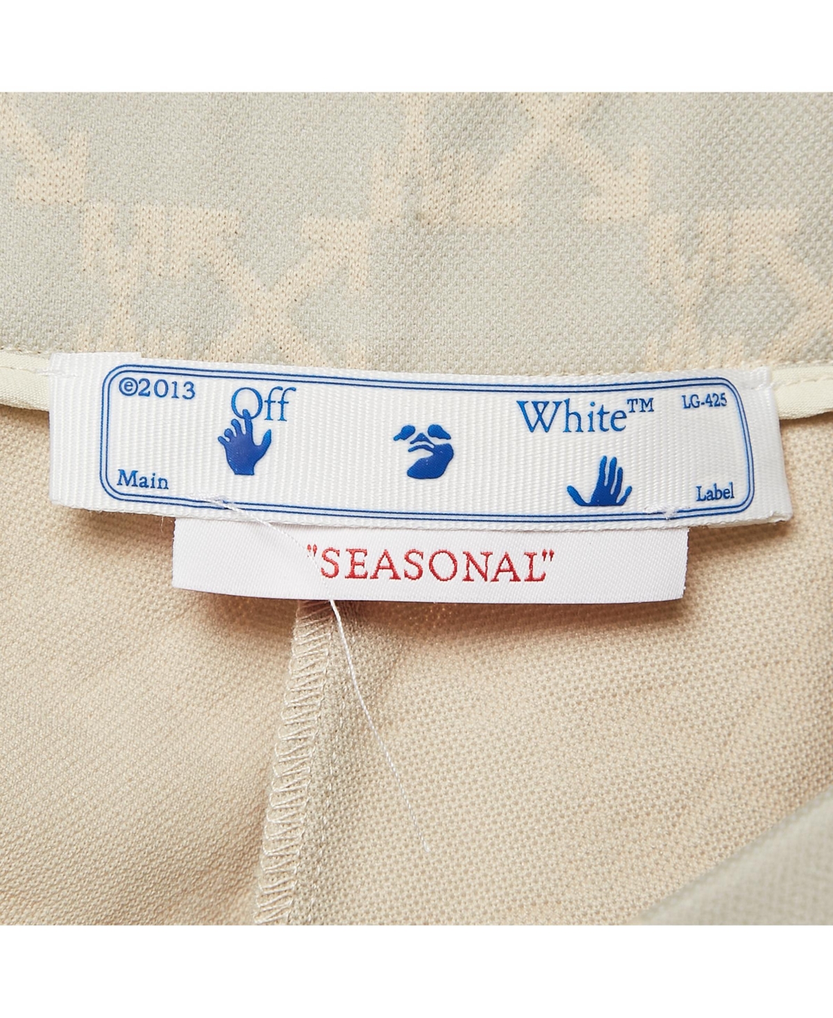 Pre-Owned Off-White Women's Neutral Cream Monogram Jersey Slit Detail Leggings