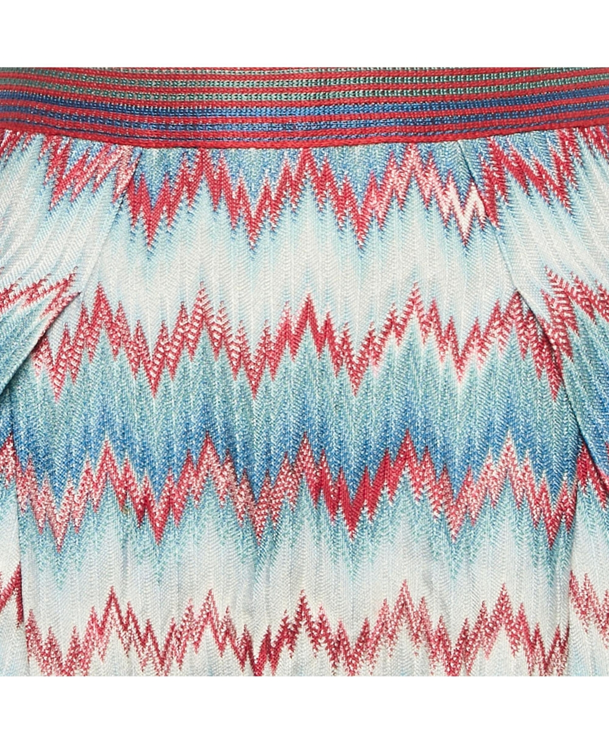 Pre-Owned Missoni Women's Blue Chevron Pattern Knit Mini Skirt