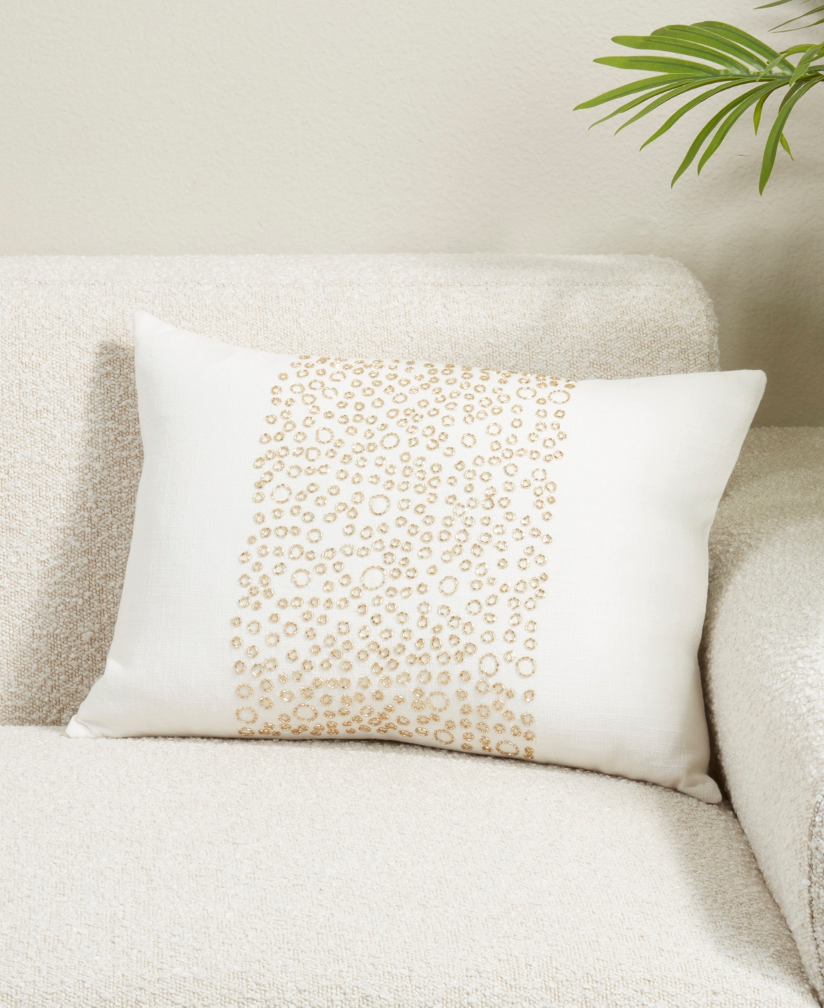 Saro Lifestyle Beaded Band Decorative Pillow Cover, 14" x 20"