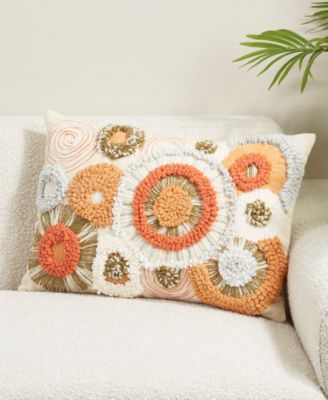 Boho Circles Poly Filled Decorative Pillow, 16" x 24"