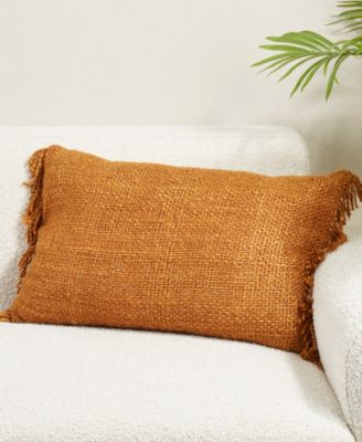 Fringe Down Filled Decorative Pillow, 16" x 24"