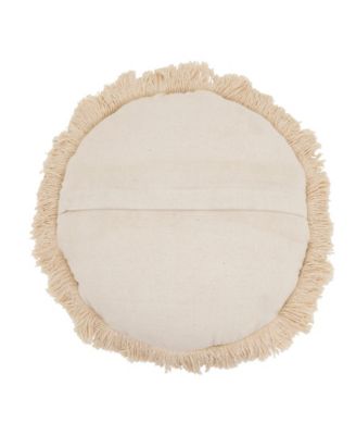 Fringe Poly Filled Decorative Pillow, 18" Round