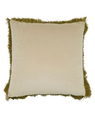 Velvet Fringe Poly Filled Decorative Pillow, 18" x 18"