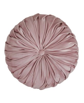 Round Velvet Pintucked Poly Filled 2-Pc. Decorative Pillow, 14" x 14"