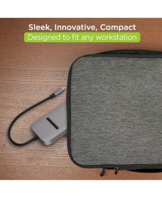 13-Port USB-C Triple Display 4K Docking Station HD Slim Multi-Port Adapter – Gray