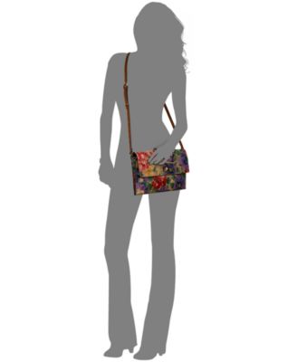 Belvi French Hydrangeas Printed Top Handle Crossbody Bag