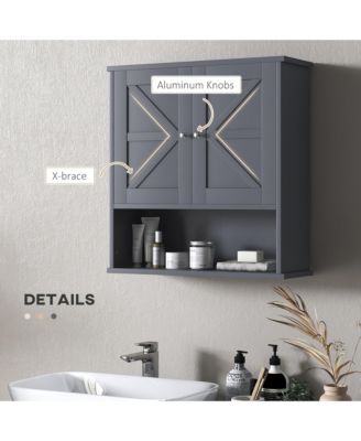 Bathroom Wall Cabinet Wall Mounted Medicine Organizer with Open and Adjustable Shelf Storage Cabinet for Bathroom or Laundry Room