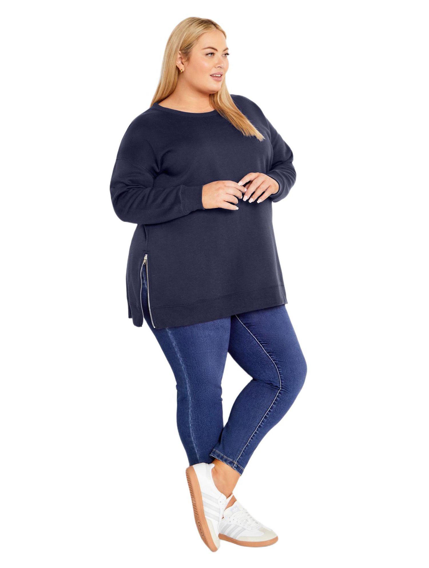 Women's Plus Size Jade Longline Zip Top