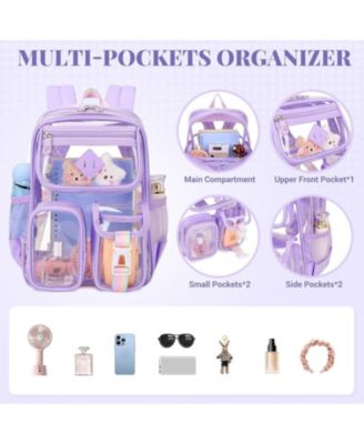 Mini Clear Backpack Small Purple Kids Girls