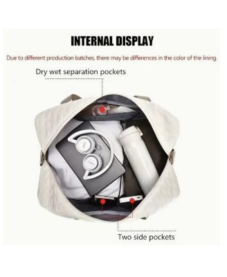 Three-dimensional Diamond Patterned Small Square Tote, Crossbody bag with Dry Wet Separation & Double-sided Pockets