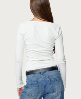 Women's Zandra Square Neck Ribbed Top