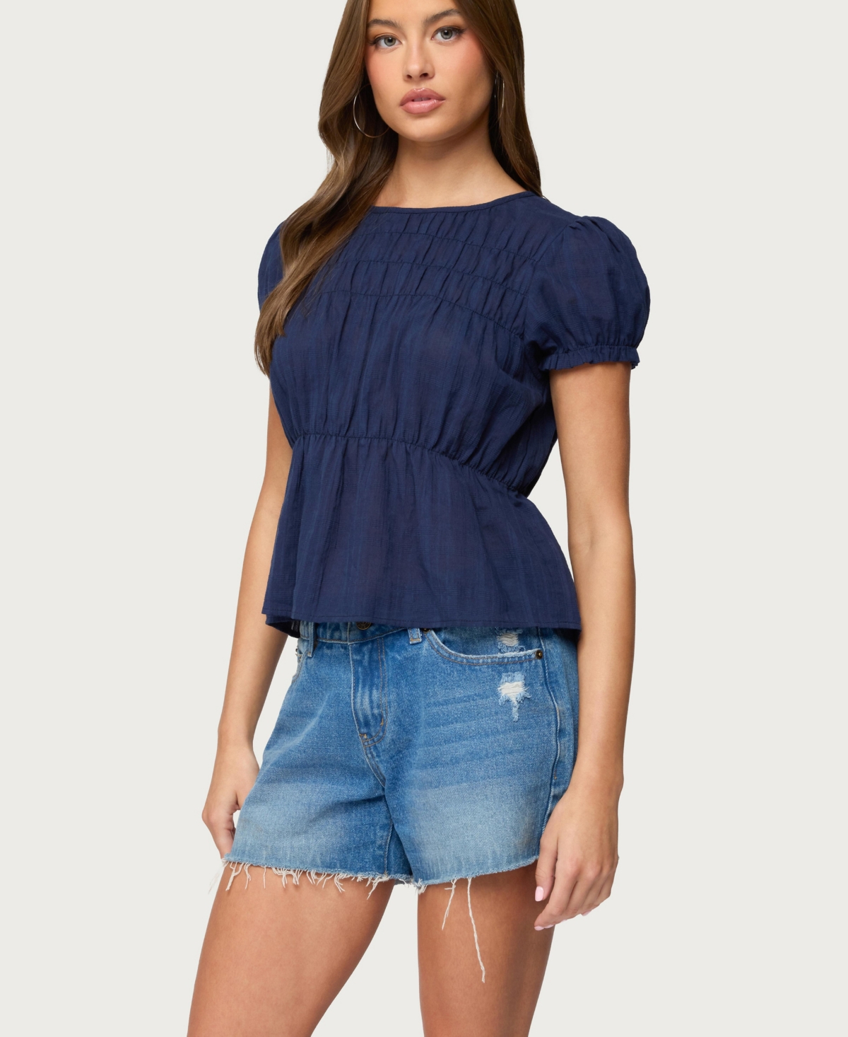 Edikted Women's Maricella Gathered Tiered Top