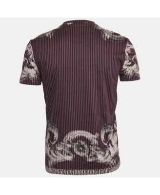 Men's Black/purple Medusa Print Jersey Lenticular Foulard T-Shirt