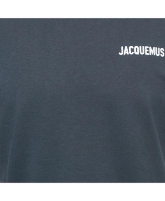 Men's Navy Blue Logo Printed Cotton Crewneck T-Shirt