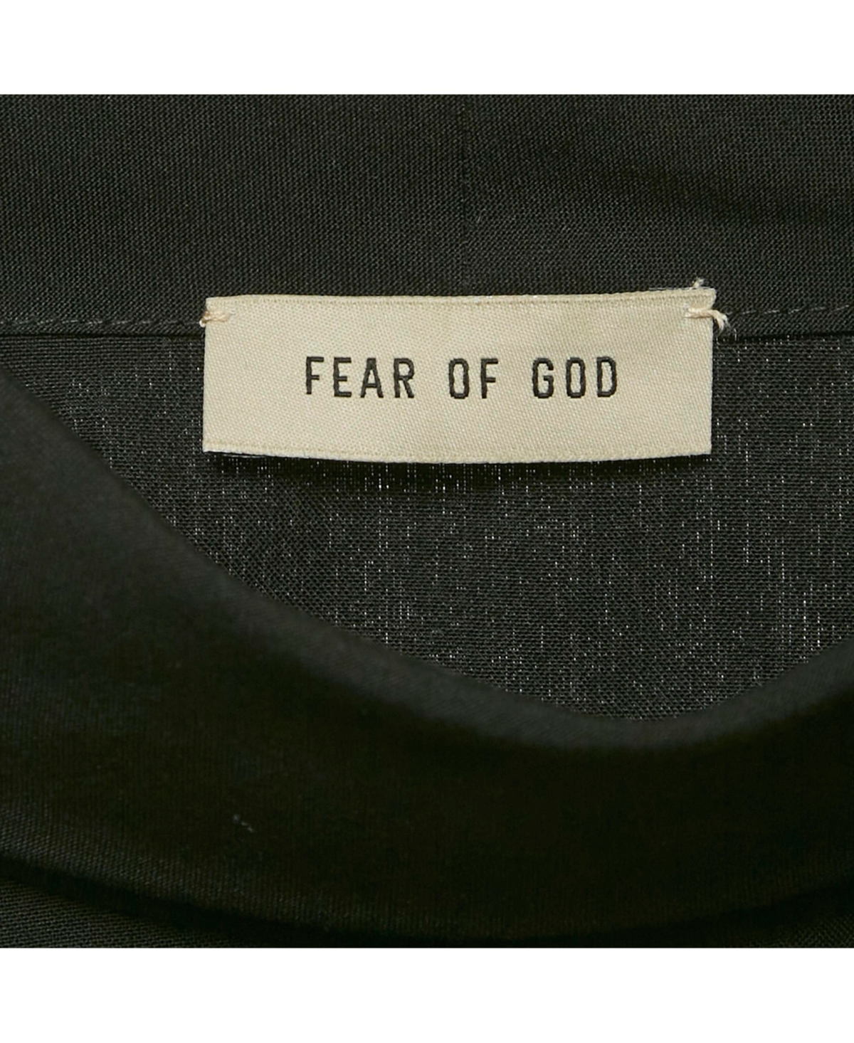 Pre-Owned Fear Of God Men's Black Cotton Blend Reverse Collar Detail T-Shirt