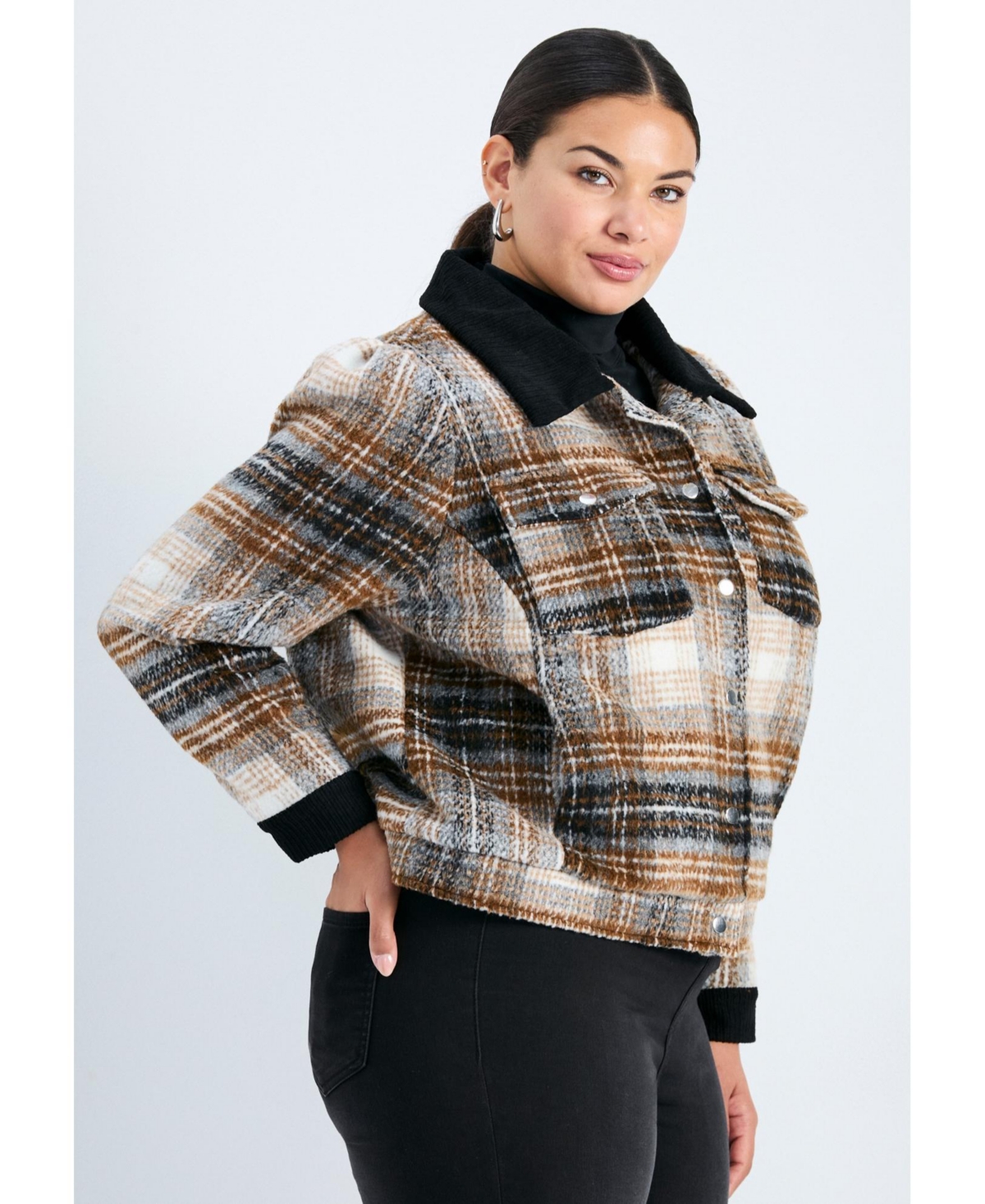 Avenue Women's Joss Plaid Cropped Jacket