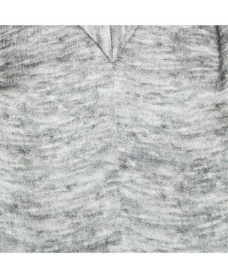 Women's Grey Silk V-Neck Sleeveless Short Dress