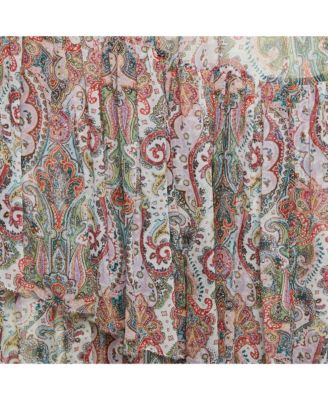 Women's Paisley Print Chiffon Tiered Midi Skirt