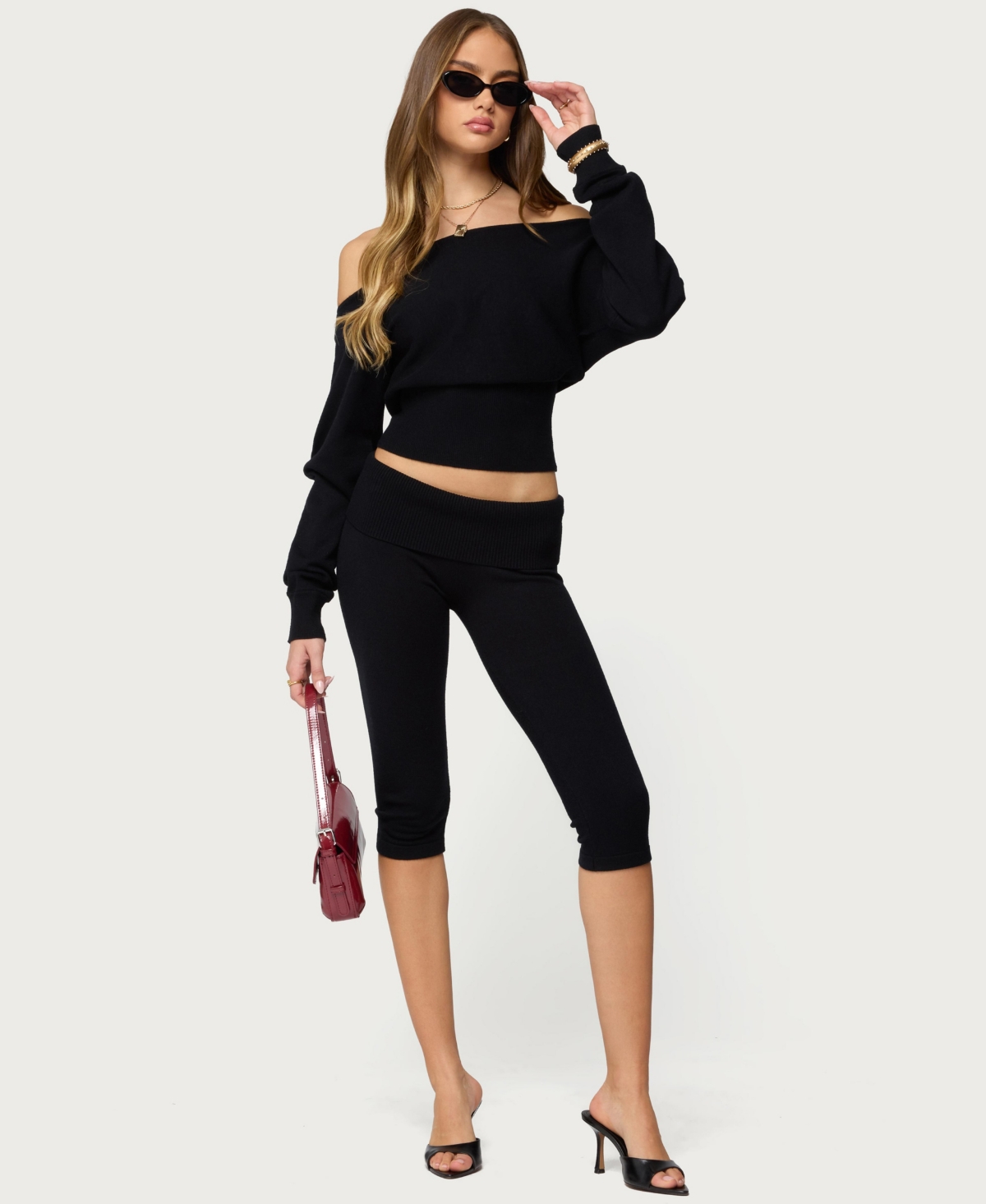 Edikted Women's Skyla Knit Capri Pants