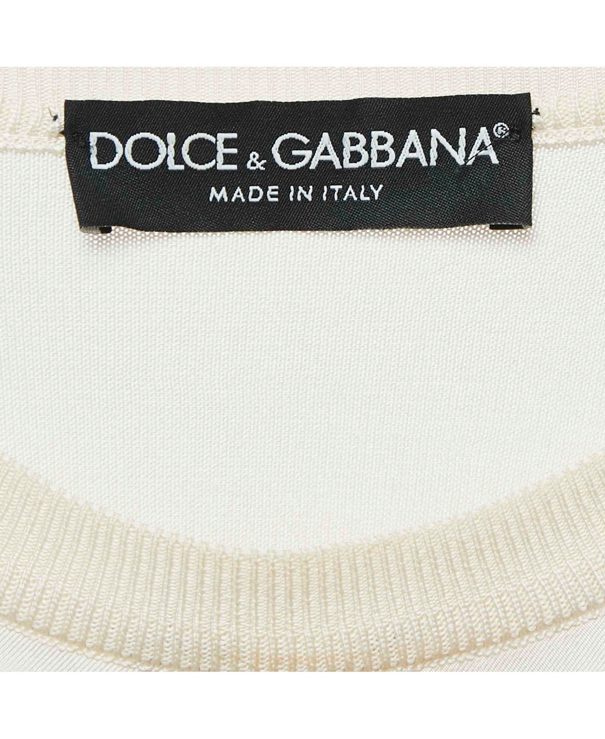 Pre-Owned Dolce & Gabbana Women's Multicolor/off-White Printed Silk Long Sleeve Top