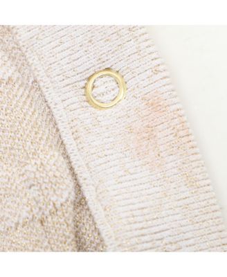 Women's Metallic Beige Zebra Detail Stretch Knit Cardigan