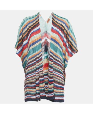 Women's Multicolor Lurex Knit Poncho One