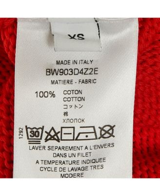 Women's Red Logo Intarsia Rin Knit Oversized Sweater