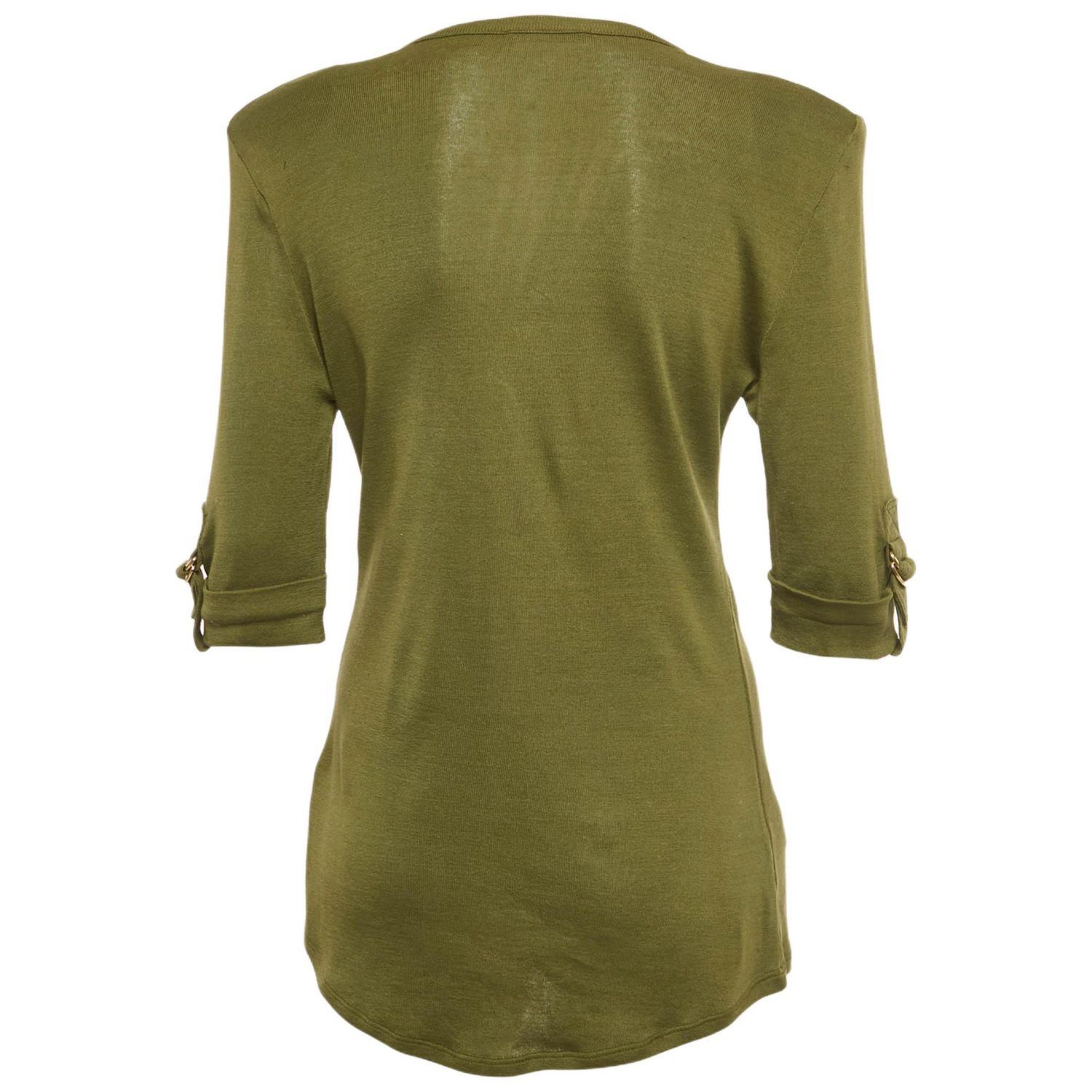 Women's Olive Green Cotton Knit Top