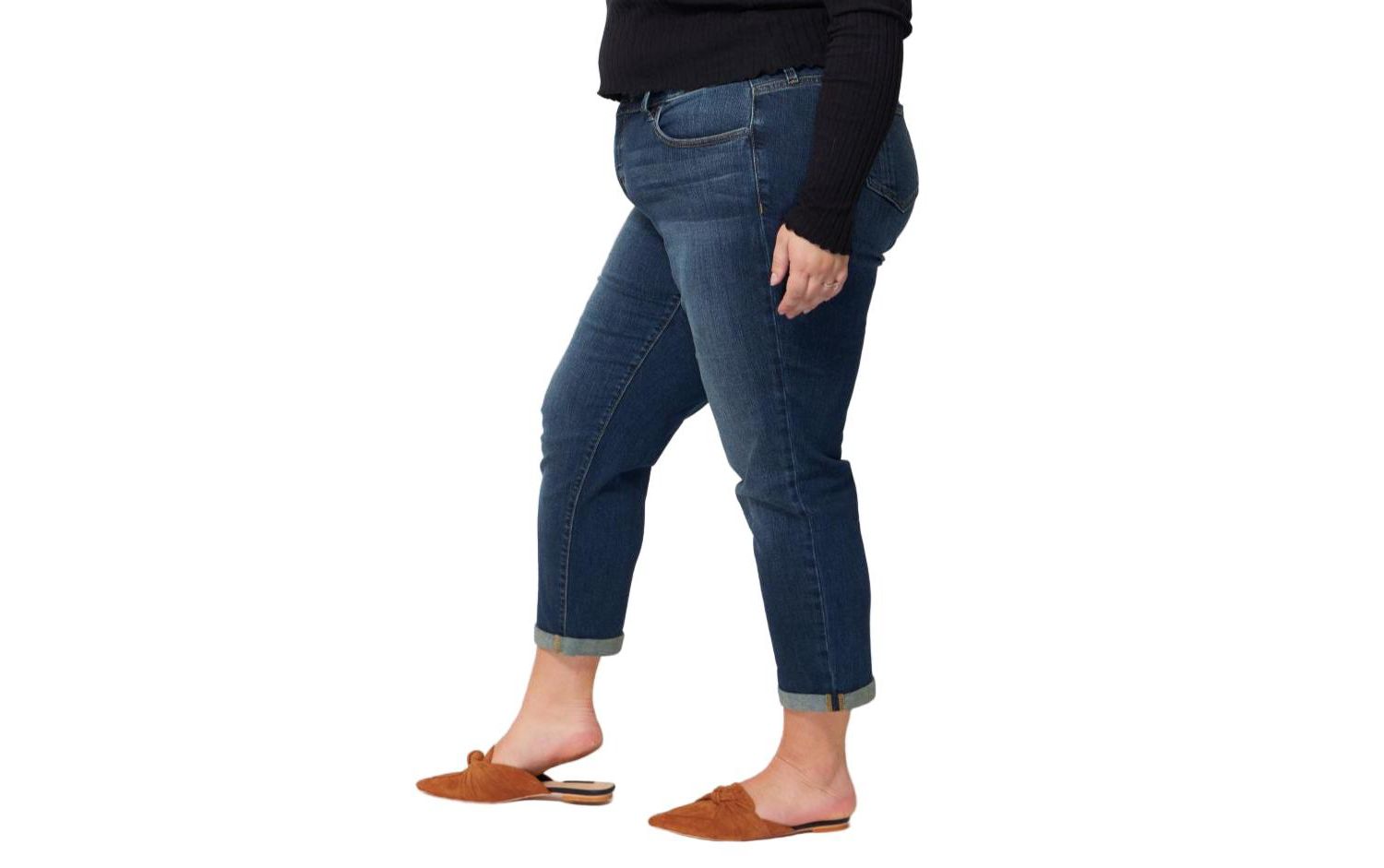 Women'sDenim Mid Rise Boyfriend rolled in 25.5" inseam - Kelly