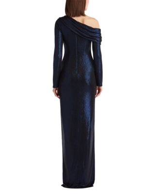 Women's Toryn Metallic Pleated Draped Gown.