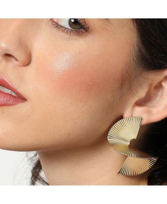Women's Gold  Metallic Twist Drop Earrings