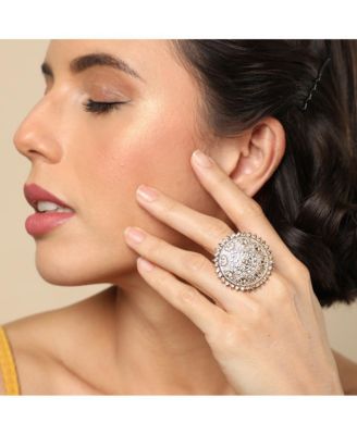  Multi-Stone/Blue  Circular Drop Earrings