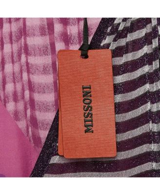 Women's Purple Stripe Lurex Silk Knit Maxi Dress