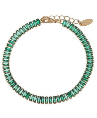 Rhinestone Baguette 18k Gold Plated Anklet