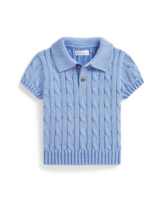 Baby Boys' Cable-Knit Polo Collar Sweater