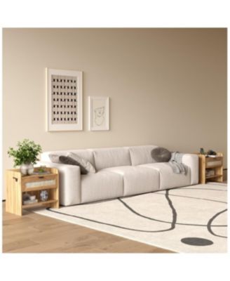 Rattan Nightstand Set of 2, Bedside Table with Type-C Charging Station - 1 Drawer & Open Storage Space, Boho End Table Side Table.