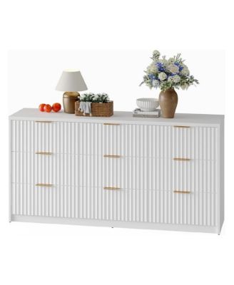 9 Drawer Dresser for Bedroom Storage, Modern Dressers & Chests of Drawers with Fluted Front, Versatile Dresser