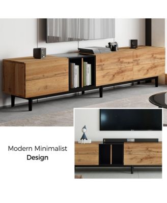 80" TV Stand with 3 Doors, Media Console Table, Entertainment Center with Large Storage Cabinet
