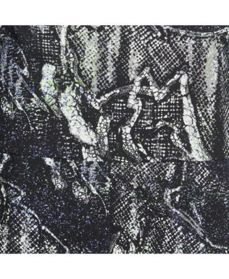 Women's Black Printed Cotton Full Sleeve Short Dress