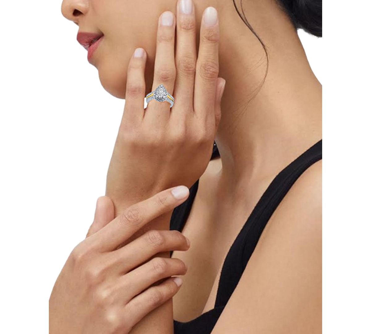 Macy's Diamond Bridal Ring (1 ct. t.w.) in 14k White and Yellow Gold