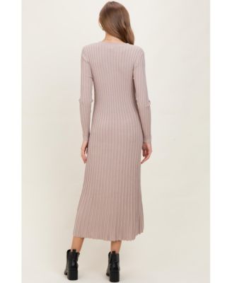 Maternity Thick Ribbed Knit Maxi Sweater Dress