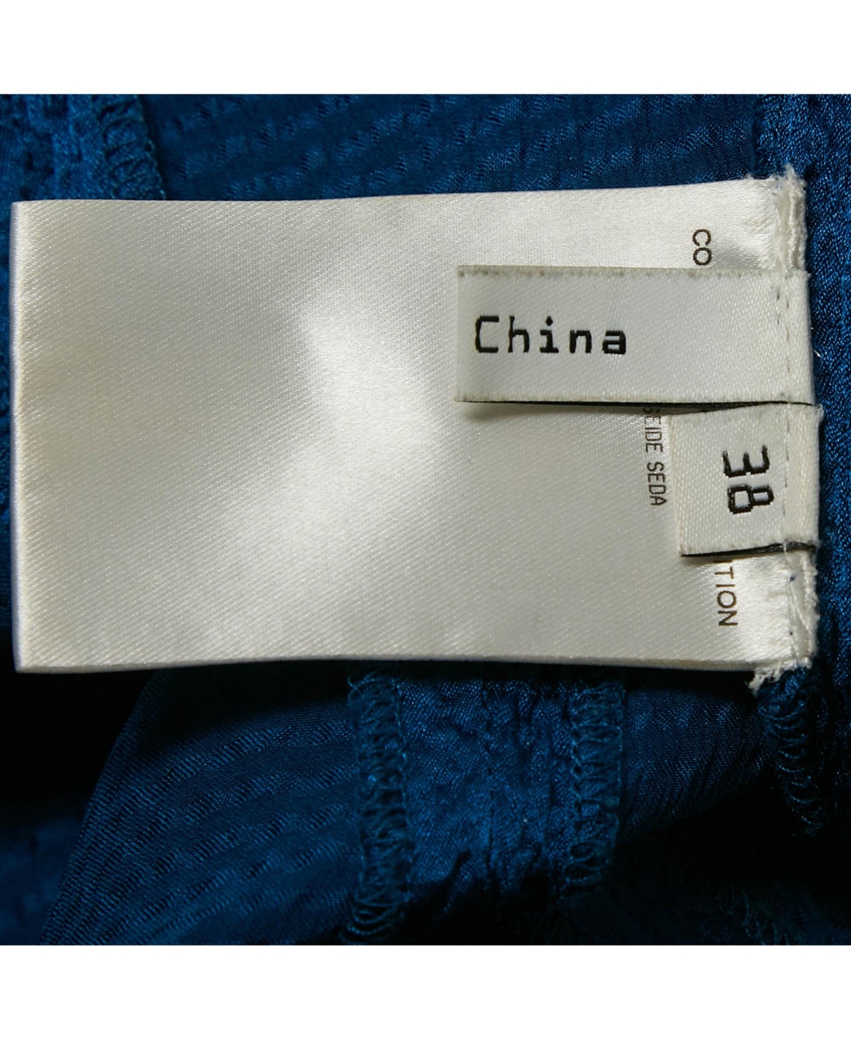 Pre-Owned Balenciaga Women's Blue Textured Silk Ruffled Mini Skirt