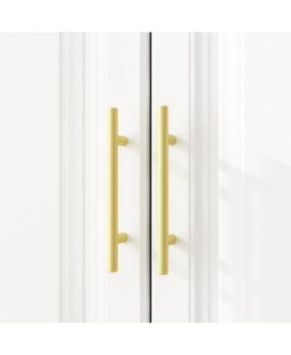 6-Door Big Wardrobe Armoires with Hanging Rod, 4-Drawers, Storage Shelves