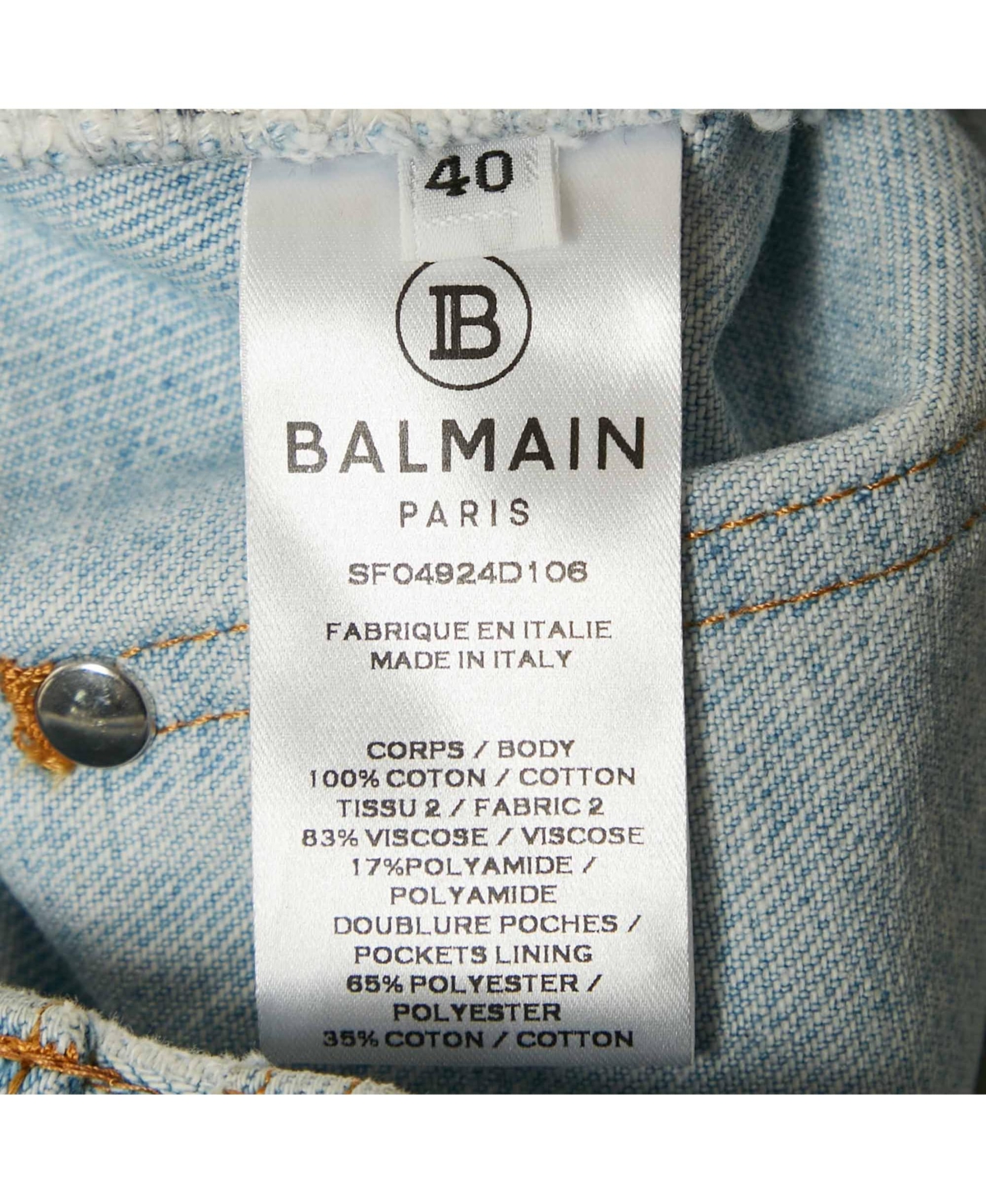 Pre-Owned Balmain Women's Blue/black Denim And Lurex Knit Pleated Maxi Skirt