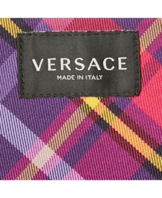 Women's Purple/multicolor Plaid Cotton Blend Pleated Skirt