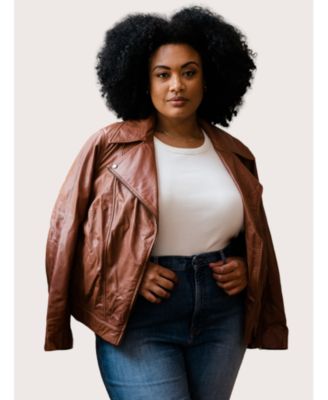 Plus Size Maha Leather Jacket